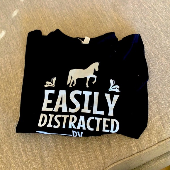 Easily Distracted by Horses T-Shirt - Picture 2 of 3